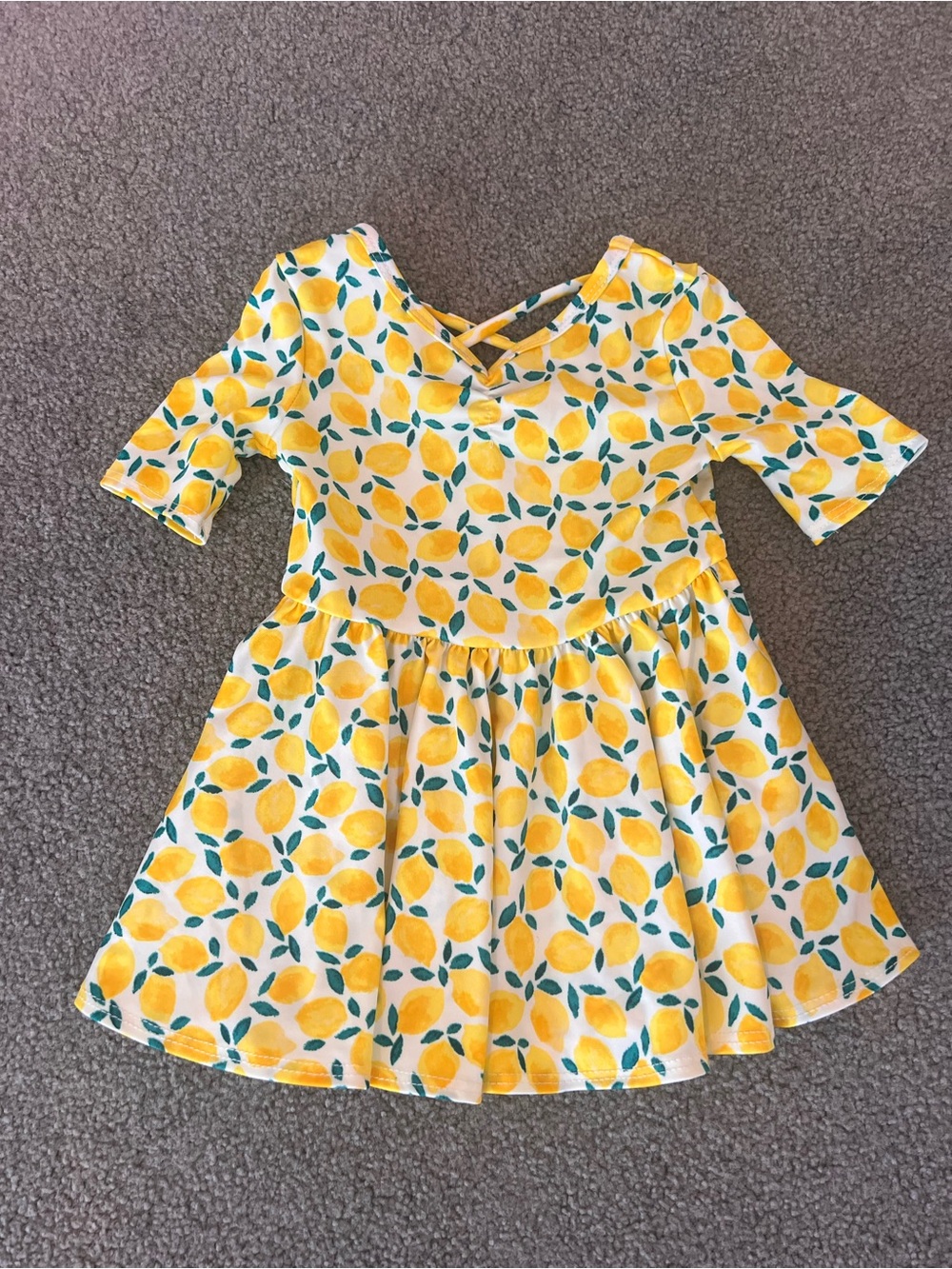 DotDotSmile Ballerina Dress 6-12M Lemon Print